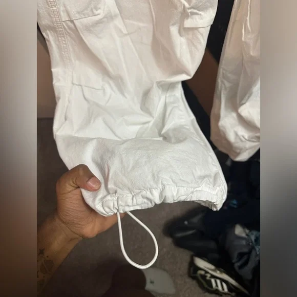 EXCELLENT condition W32 White Parachute Pants by reclaimed vintage - Picture 3 of 6